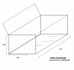 Cubre Bala nivel Advanced con tapa 1,1m X 2,6m X 1,3m