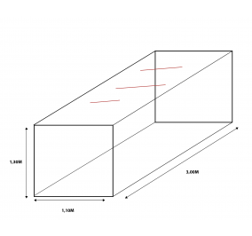 Cubre bala nivel Start medidas 1,10mX3,00mX1,30m