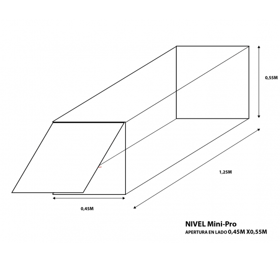 Cubre bala nivel Mini-Pro 0,45x 0,55x1,25m con tapa